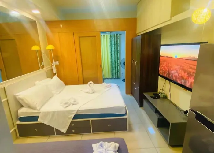 232 1br Big Balcony 2 Queen Size 1-sofa Bed 1single Extra Mattress Apartamento Manila